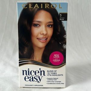 BROWN BLACK 3 Clairol nice’n easy permanent superior natural looking color